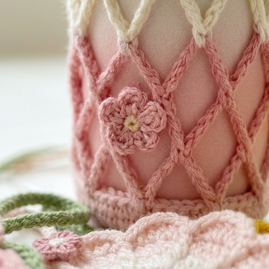 BUNDLE FLOWER MESH BAG CROCHET PATTERN