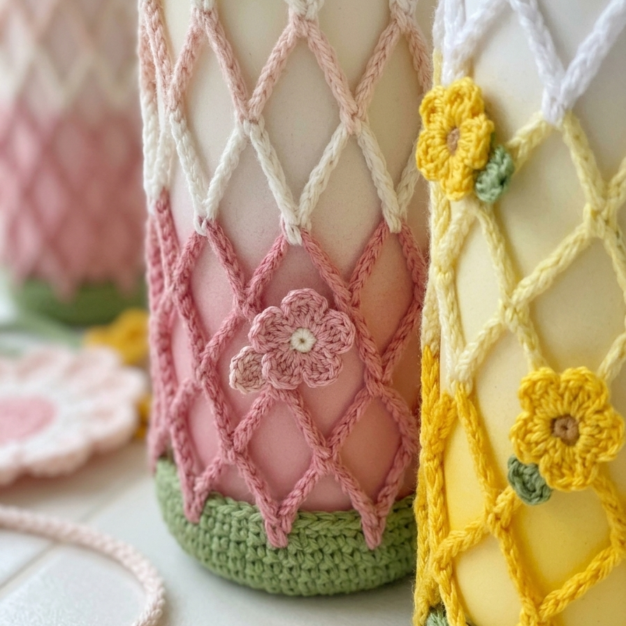 BUNDLE FLOWER MESH BAG CROCHET PATTERN