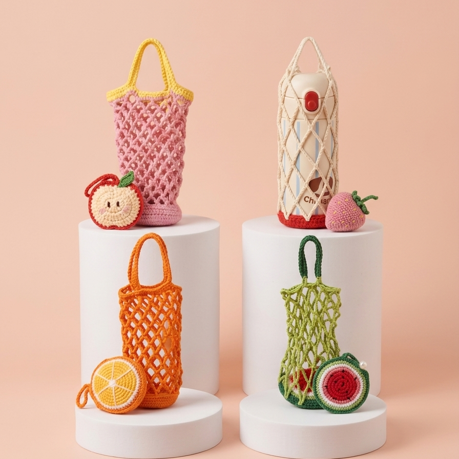 BUNDLE DRINK FRUIT MESH BAG CROCHET PATTERN