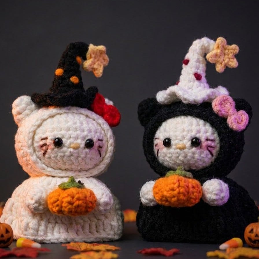 KITTY WITH PUMPKIN CROCHET PATTERN