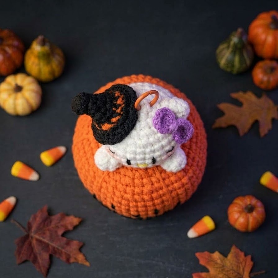 HELLO KITTY PUMPKIN CROCHET PATTERN