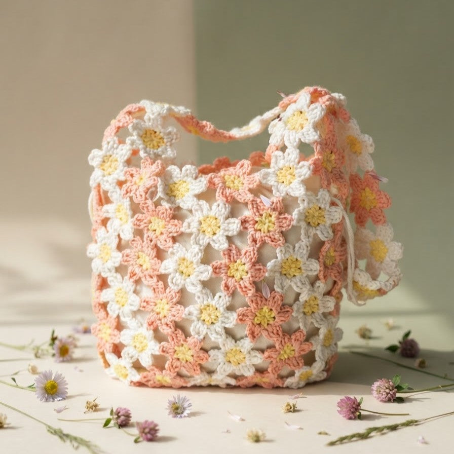 10_MIX COLOR FLOWER BAG CROCHET PATTERN