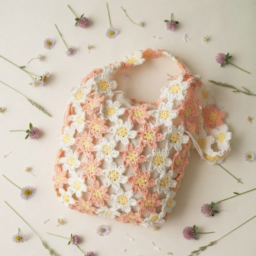 10_MIX COLOR FLOWER BAG CROCHET PATTERN