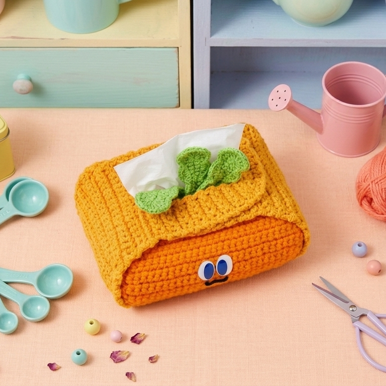 MR. CARROT TISSUE HOLDER CROCHET PATTERN