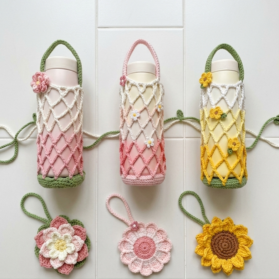 BUNDLE FLOWER MESH BAG CROCHET PATTERN