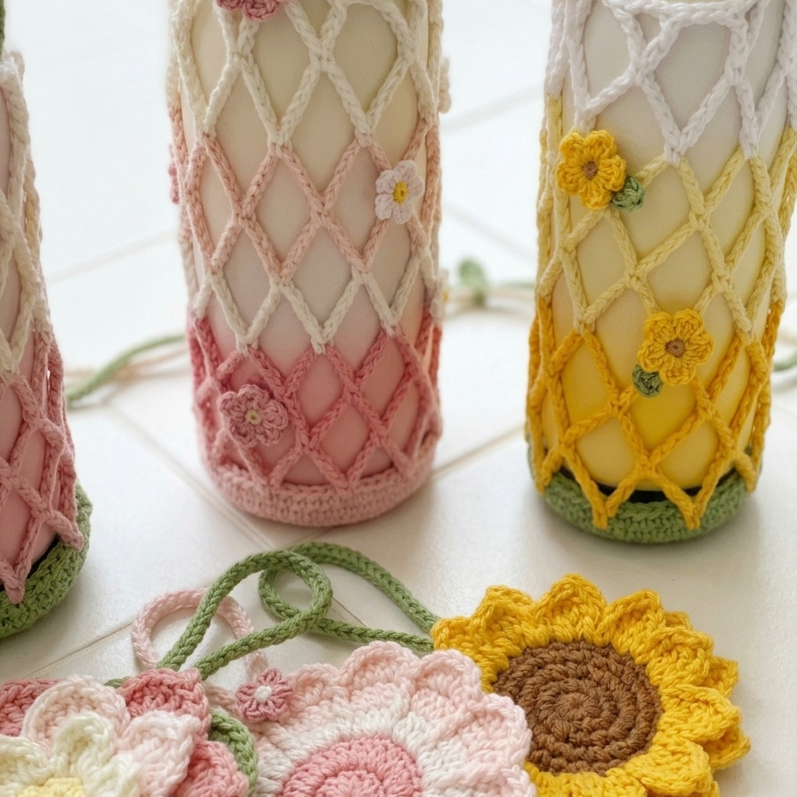 BUNDLE FLOWER MESH BAG CROCHET PATTERN